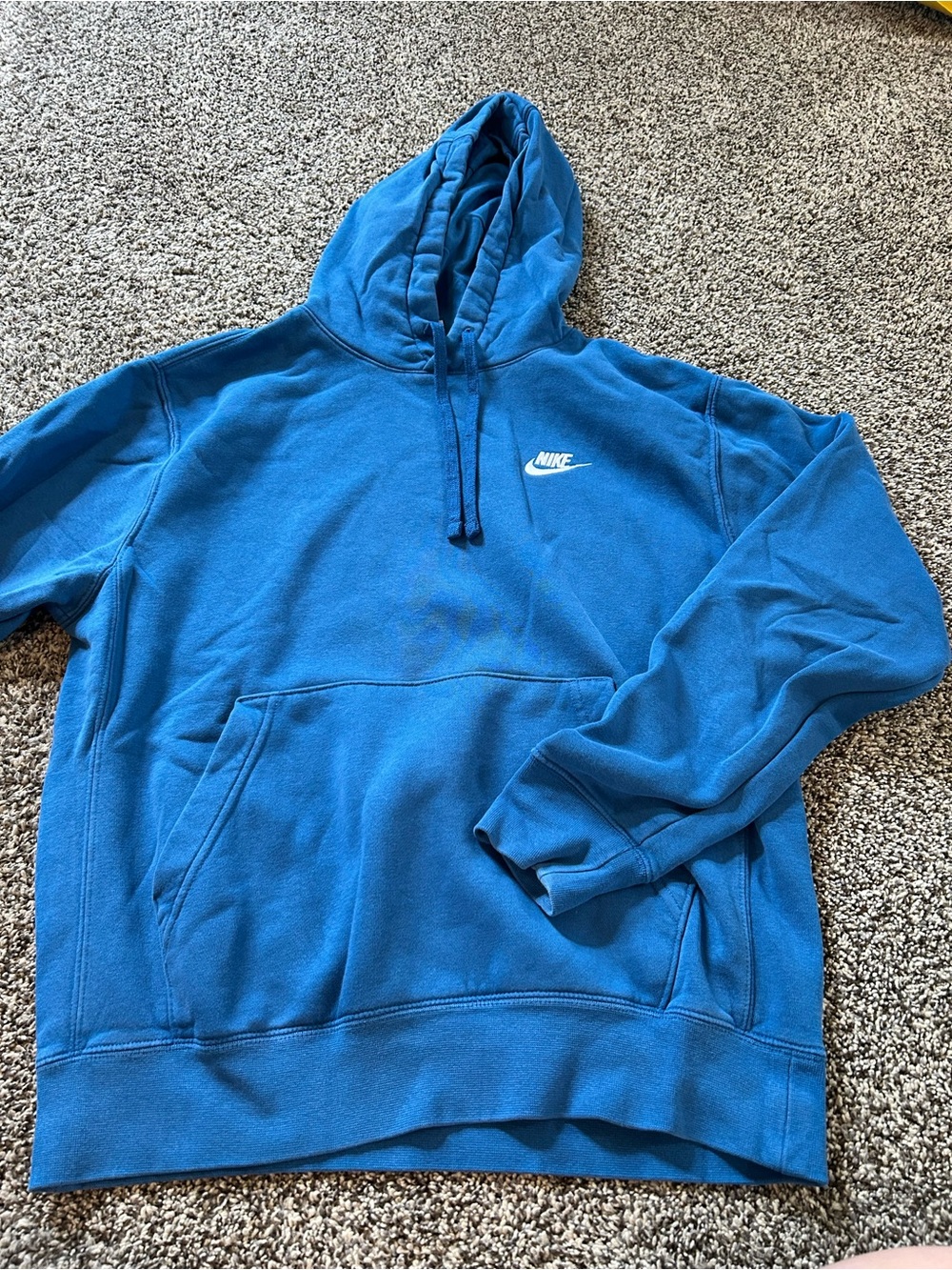 Nike Blue Hooded Pullover Sweatshirt - Men's Athletic Hoodie